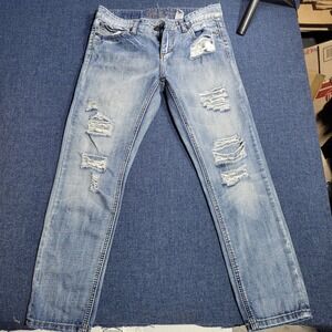 ZCO JEANS Premium Distressed Light Blue Denim Jeans Size 5